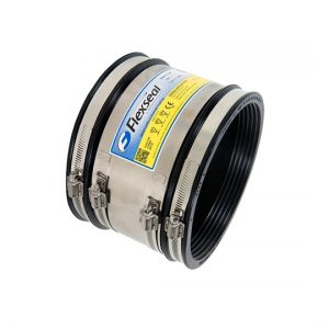 Flexseal gumikarmantyú csőtoldó merevítő pánttal, XSB 410, átmérő: 385-410 mm, hossz: 190 mm