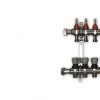 Technik Therm rozsdamentes osztó-gyűjtő, áramlásmérős, 3 körös, konzollal, kézi légtelenítővel