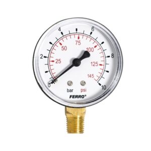 Ferro nyomásmérő 63 mm 10 bar alsó csatlakozás 1/4"