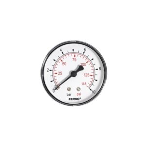 Ferro nyomásmérő 63 mm 10 bar hátsós csatlakozás 1/4"