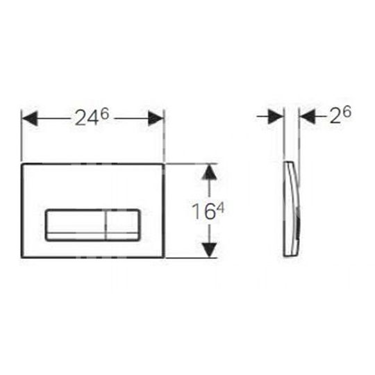 Geberit Delta 51 fényes króm basic WC nyomólap - Image 3