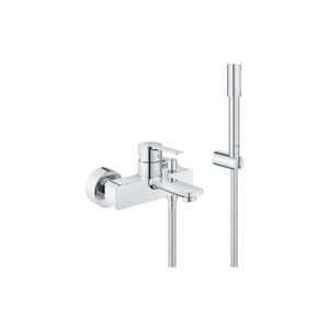 Grohe Lineare egykaros kádtöltő- és zuhanycsaptelep fix falitartós zuhany garnitúrával