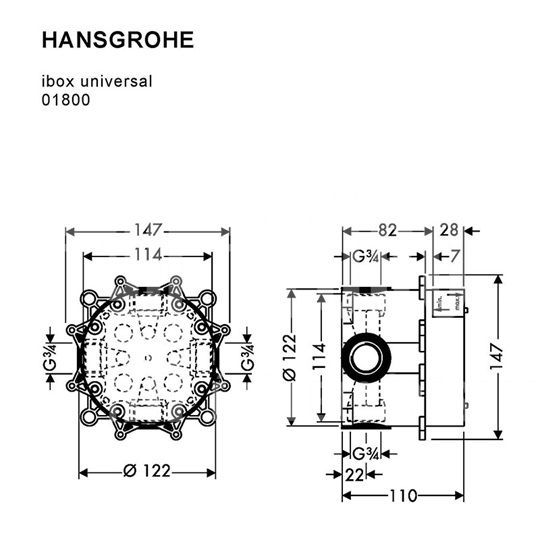Hansgrohe iBox universal alaptest, DN15/DN20 - Image 3