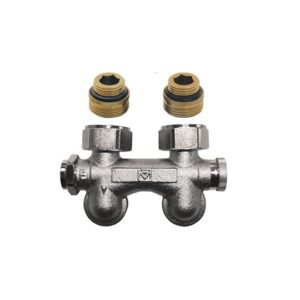 Herz 3000 szelepblokk sarok egy/kétcsöves ürítés balról 1/2”-3/4”K