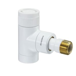 Oventrop E típusú termosztatikus szelep, PN10 DN15, 1/2", sarok, fehér