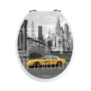 Styron WC ülőke, színes,  New York taxi, MDF
