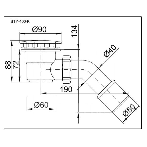 Zuhanytálca szifon Ø60 mm, krómozott, kivehető bűzzárral, tisztítható - Image 2