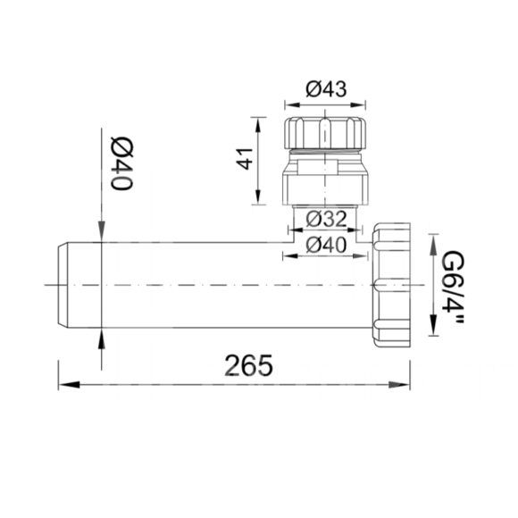 Kötőcső Ø40 mm-es, légbeszívóval - Image 2