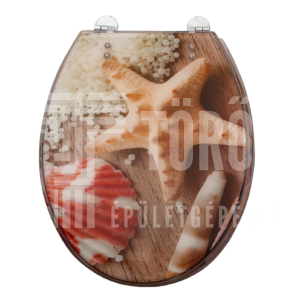 Styron WC ülőke, színes, színes, tengeri csillag, kagyló, gyöngy, MDF