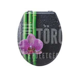 Styron WC ülőke, színes, színes, bambusz, orchidea, MDF