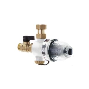 HCE DirtOut Compact 3/4"-os mágneses iszapleválasztó mechanikus szűrővel, átlátszó/fehér